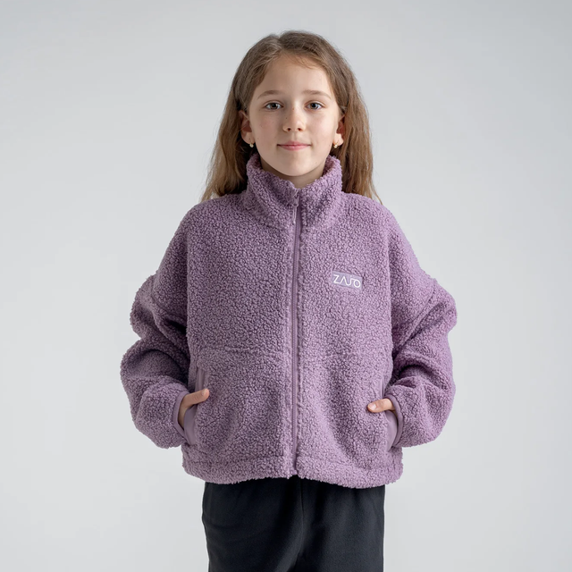 Palpo Kid's Pile Fleece Cropped Jacket — Cocoa Brown