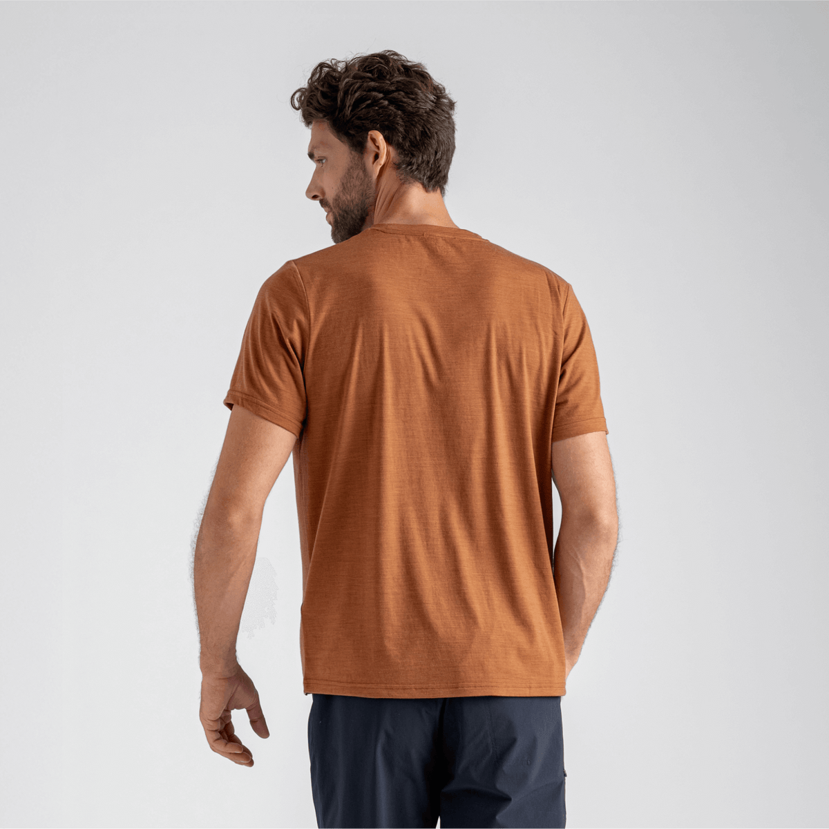 Kora Men's Merino Graphic T-shirt — Grey Navy Element