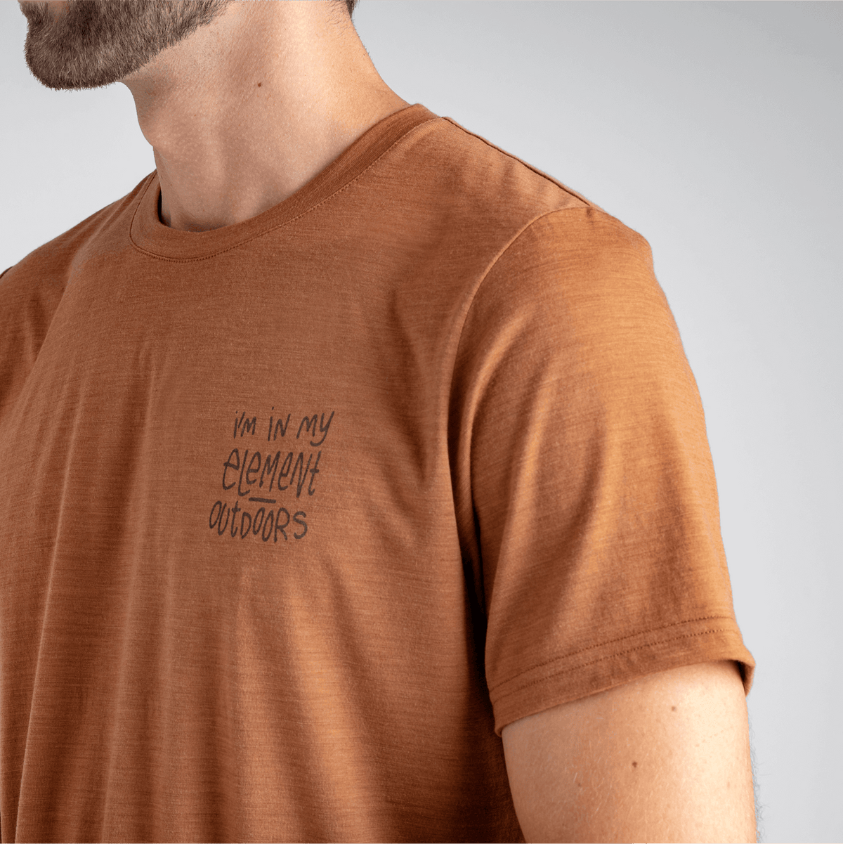 Kora Men's Merino Graphic T-shirt — Black Element