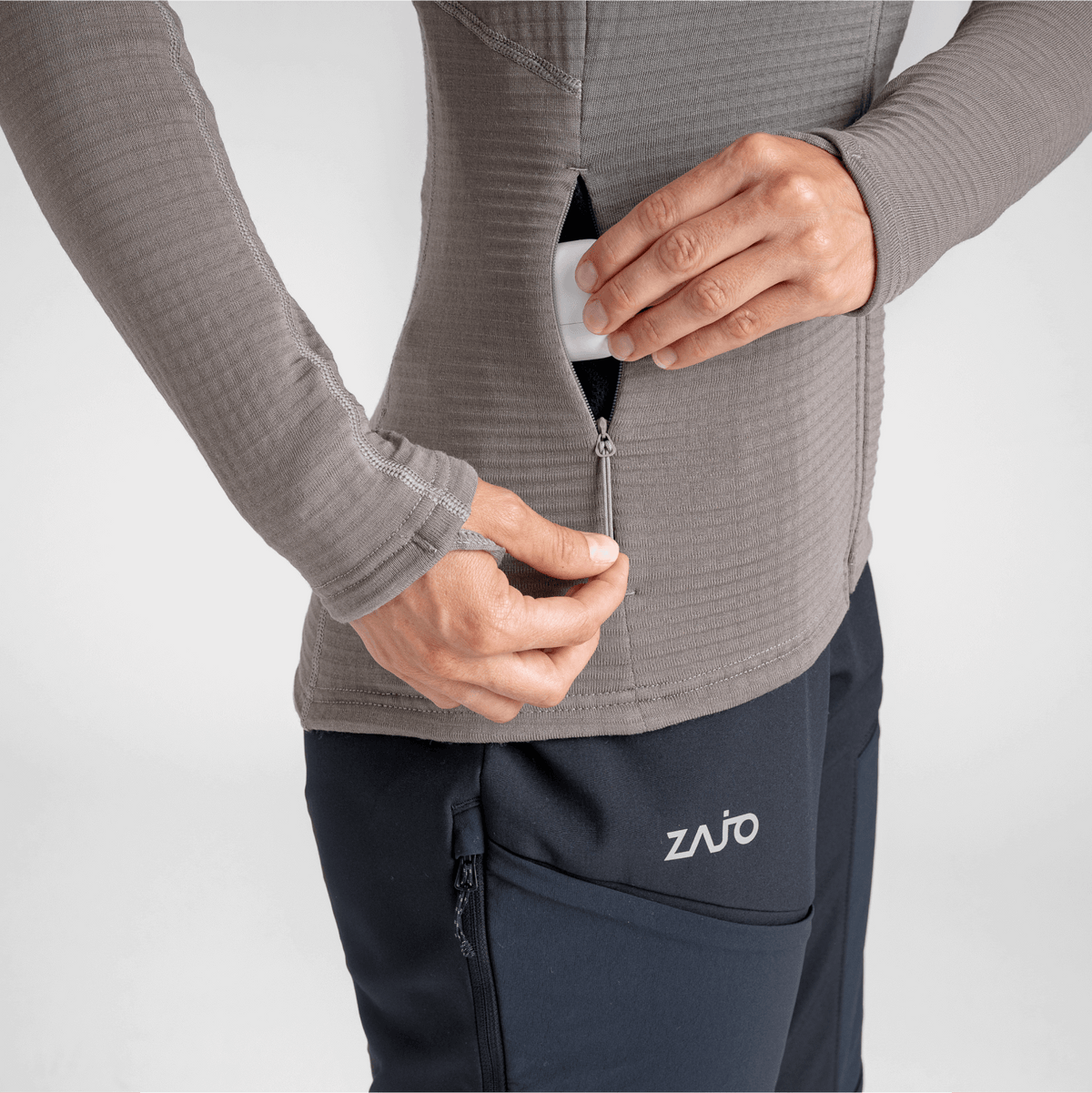 Kovri Women's Merino Grid Jacket — Grey Navy