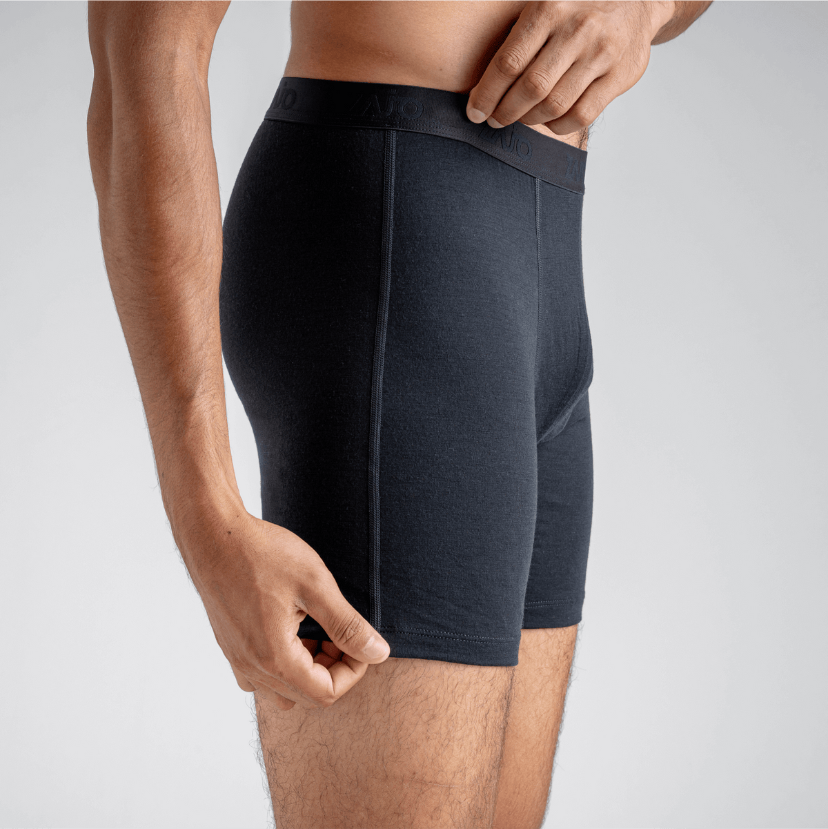 Senti Men's Merino Boxer Briefs Long — Dark Navy