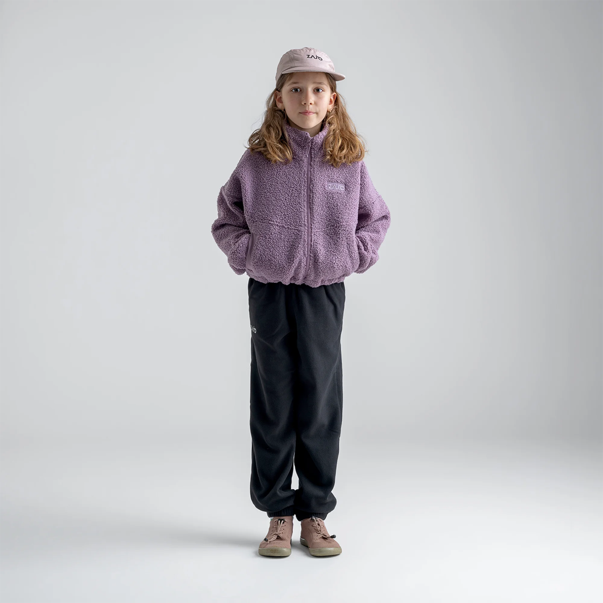 Palpo Kid's Pile Fleece Cropped Jacket — Iced Mauve