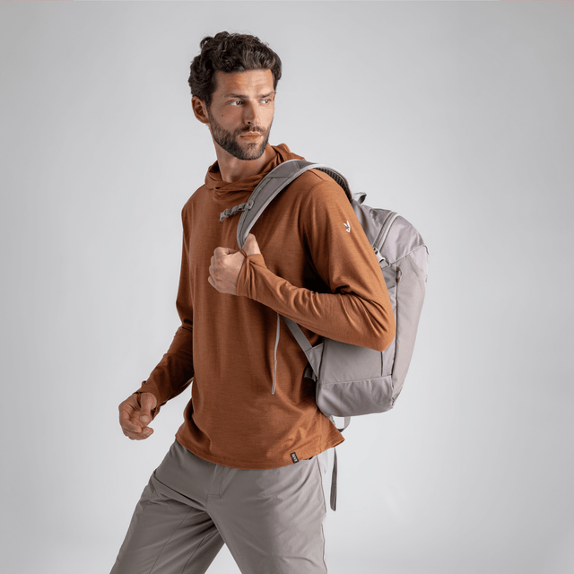 Kora Men's Merino Hoodie — Decadent Red