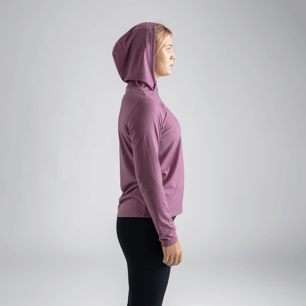 Kora Women's Merino Hoodie — Grey Navy