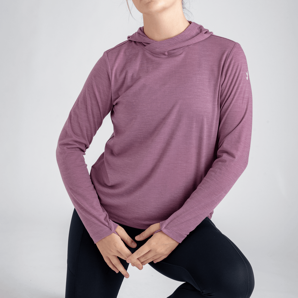 Kora Women's Merino Hoodie — Iced Mauve