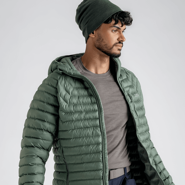 Nubaro Men's Insulated Hooded Jacket — Sage Green