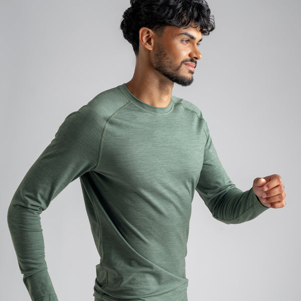Senti Men's Merino Longsleeve — Thyme Green