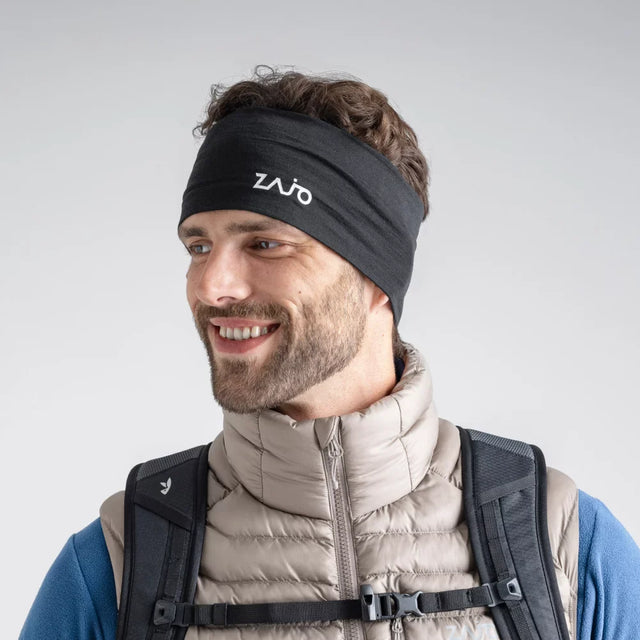 Senti Merino Headband — Grey Navy